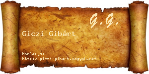 Giczi Gibárt névjegykártya